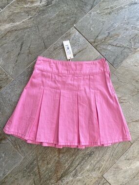 NWT girl's  Pink Pleated Mini Skirt